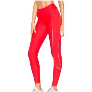 Victorias Secret Sport Total Knockout Leggings‎ Red Mid Rise Women's Large